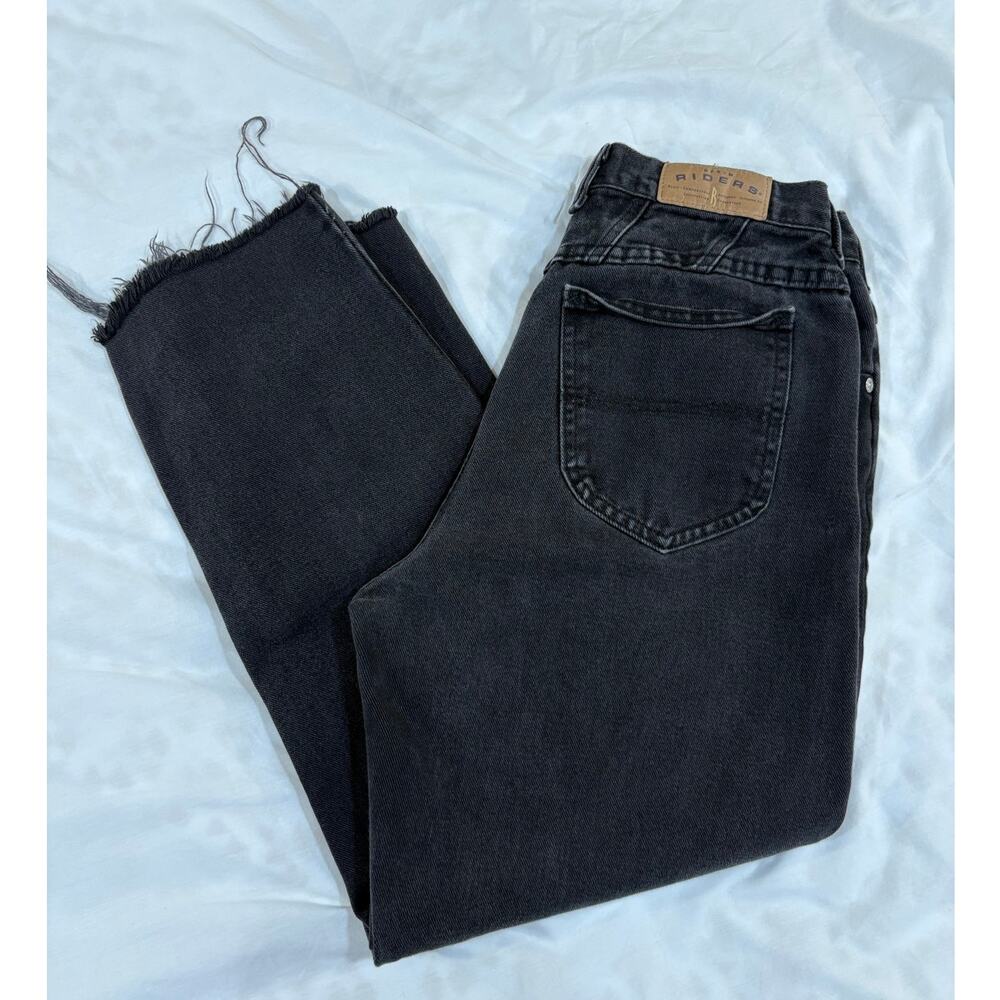 Vintage Riders Black Denim Straight Leg Ankle Cropped Jeans Size 10